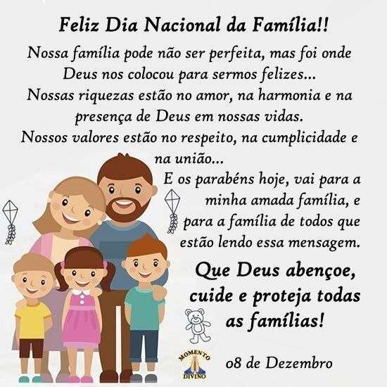 Feliz Dia Nacional Da Fam Lia Recado X