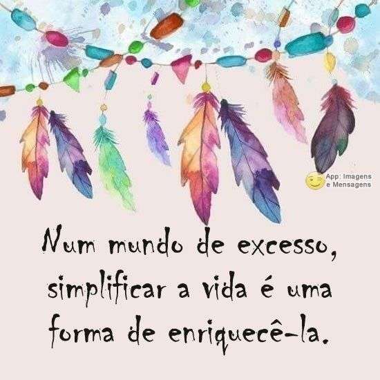 Simplificar a vida é uma forma de enriquecê-la. - Pensador